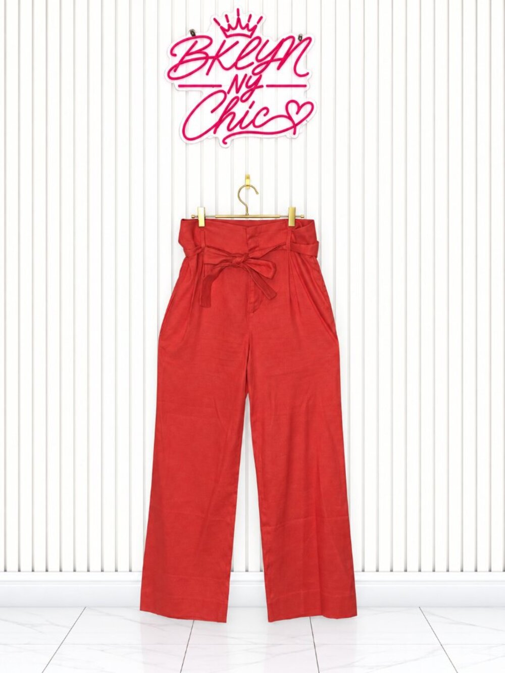 Banana Republic Orange Belted Wide-Leg Pants